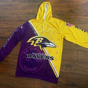 Baltimore Ravens Smooth Polyester Hooded Pullover Sweatshirt – 2XL